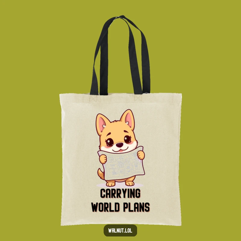 Funny Blueprint Dog Tote Bag: Carry Your Plans with This Hilarious Architect Pup Bag Gift