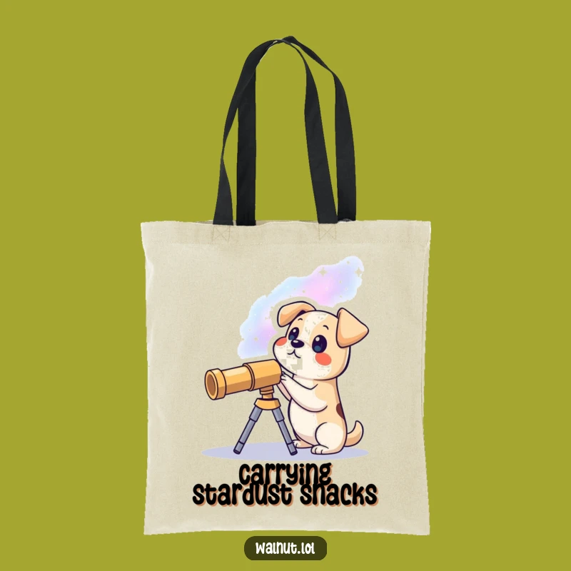 Funny Galaxy Dog Tote Bag: Cosmic Chic Accessory, Perfect Funny Gift for Space Fans
