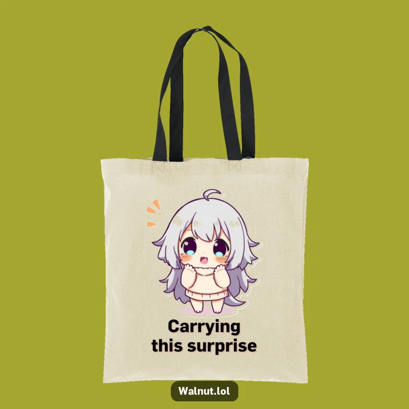 Funny Surprise Tote Bag: Playful Pose, Carry Your Reactions with Humor