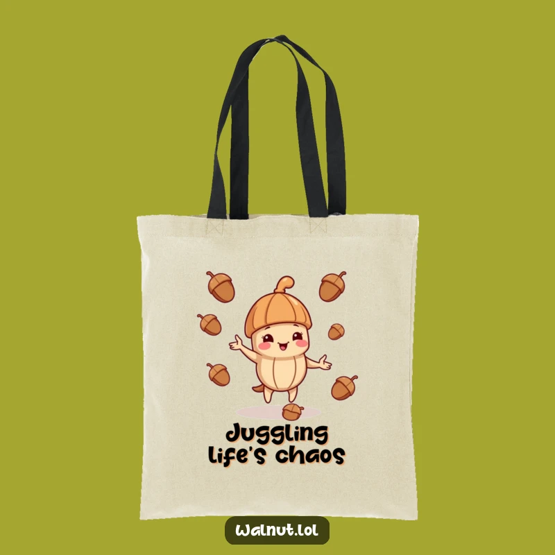 Funny Juggling Walnut Tote Bag - Jaunty Cap Carryall Gift