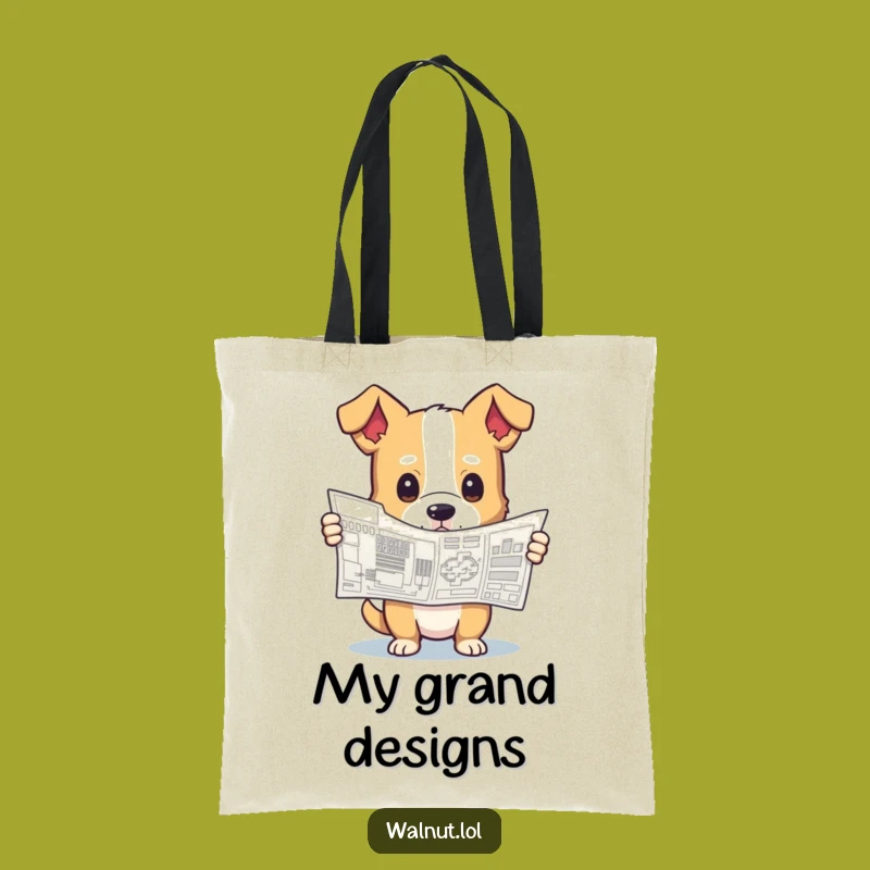 Funny Architect Dog Tote Bag: Carry Your Plans in Style, A Funny Gift